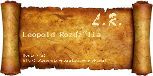 Leopold Rozália névjegykártya