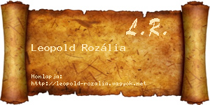 Leopold Rozália névjegykártya